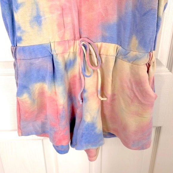 Pink Lily - Tie Dye Romper "Think a Happy Thought" - Picture 7 of 10
